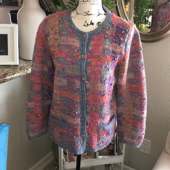 Vintage Jackets & Blazers - Cat lady vintage wool button down sweater